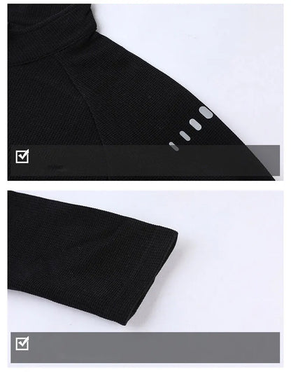 T-shirt Réfléchissant Kaki - Demi zip