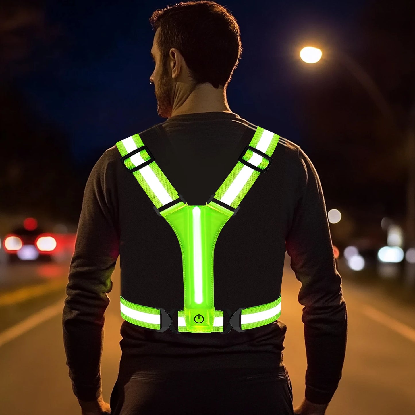 Gilet LED Fluo de Course Pour la Nuit