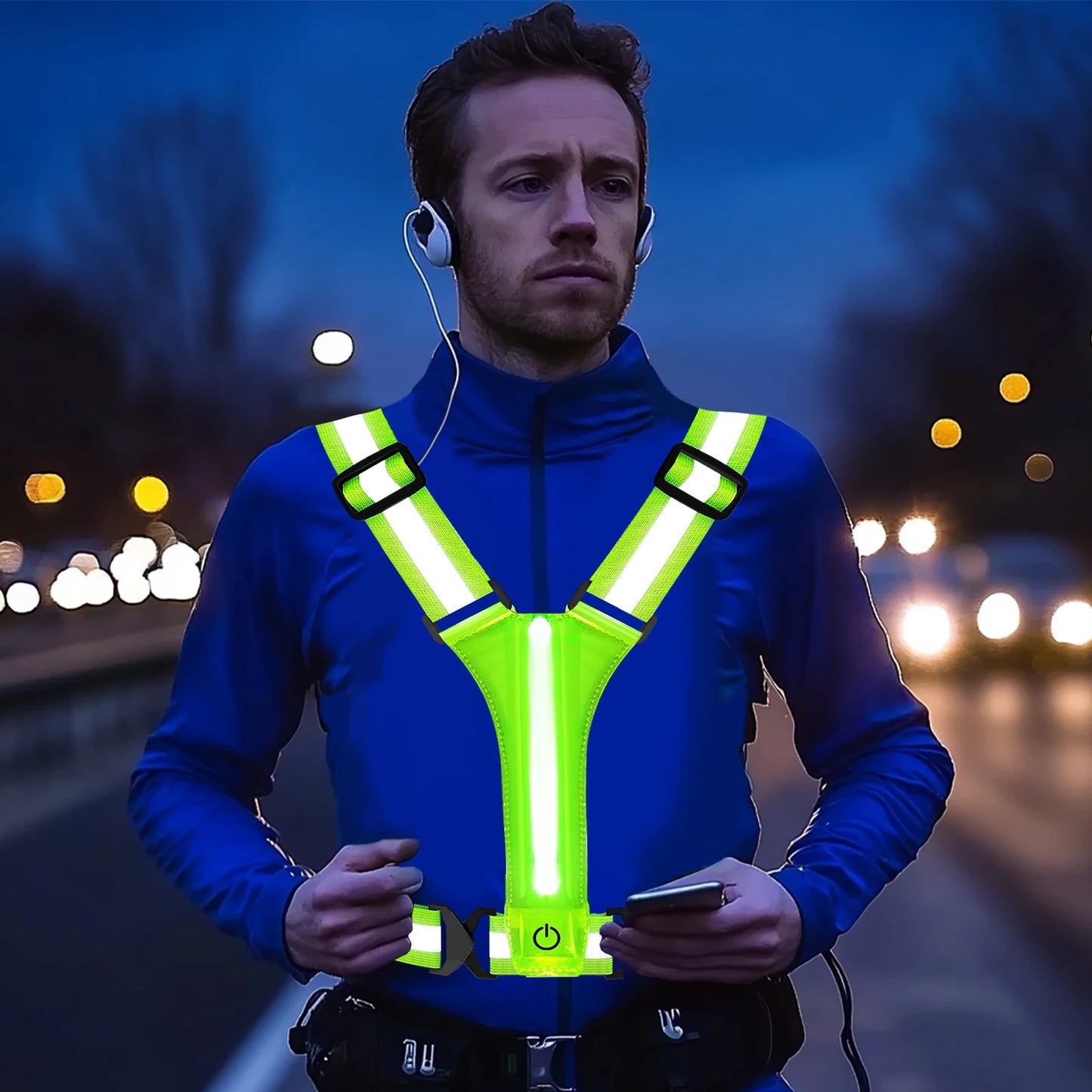 Gilet LED Fluo de Course Pour la Nuit