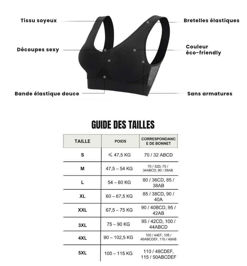 Brassière de running confort