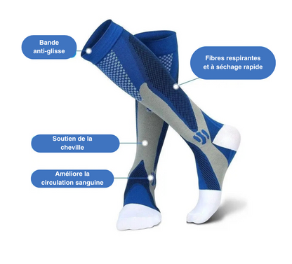 Chaussettes de Compression Bleu