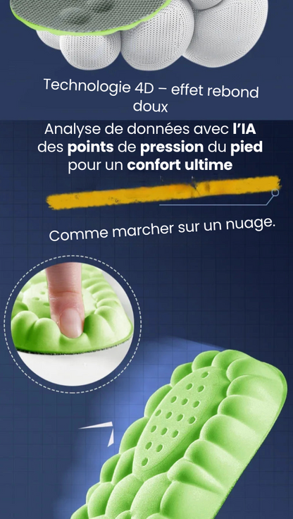 Semelles de Sport AXELIUM PRO Orange premium – Confort &amp; Performance 4D