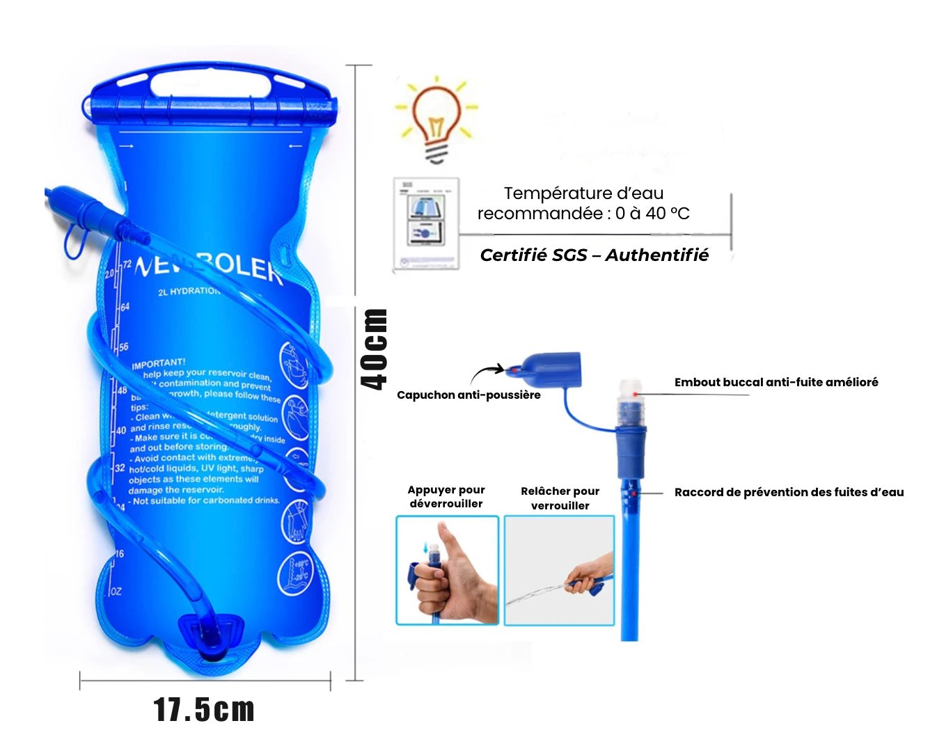 NEWBOLER Trail Running AXELIUM PRO – Sac d’hydratation ultra-léger 5L