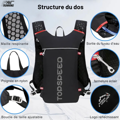 Pack Hydratation (Sac + 2 Flasques) – Léger & Stable