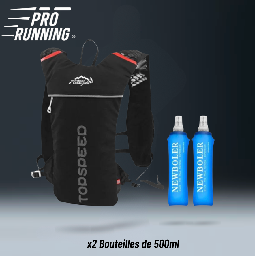 Pack Hydratation (Sac + 2 Flasques) – Léger & Stable