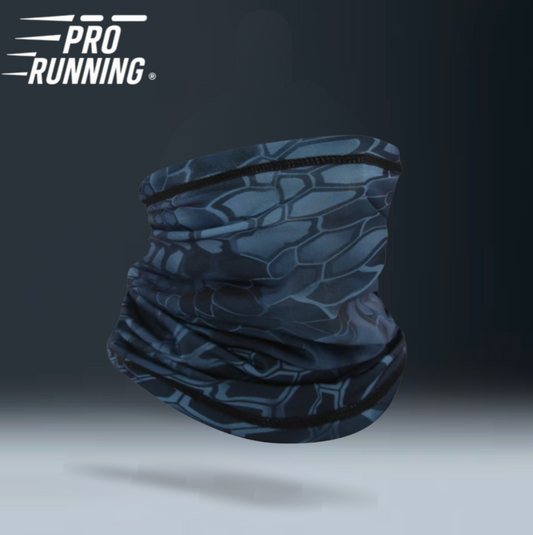 Cache-Cou Protection Soie Bleu Camouflage